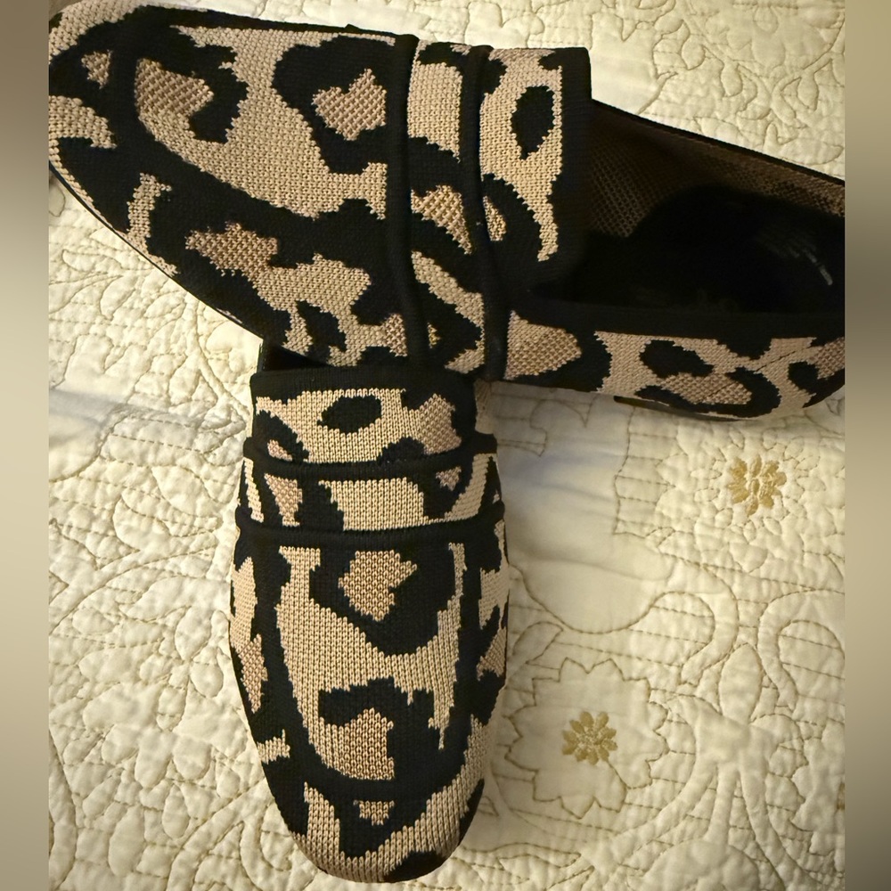 Seychelles Leopard Knit Slip-On Loafers in Black and Tan